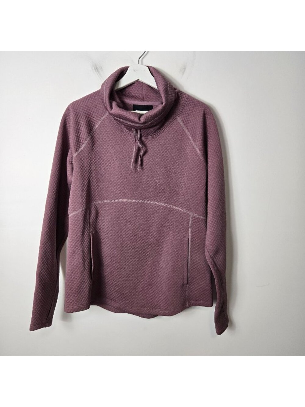 Marmot Size L Annie Rose Quilted Cowl Neck Pullover Sweatshirt Mauve